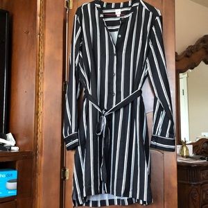 Black and white striped dress